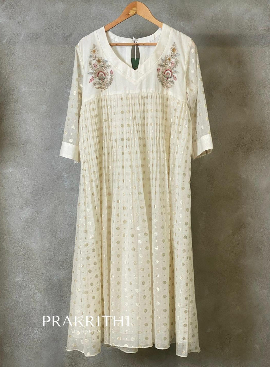 Off-white A-line kurti - SLN43