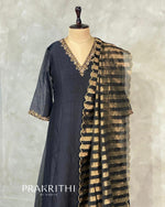 Black chanderi salwar set - SLN45