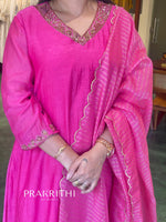 Pink chanderi salwar set - SLN46