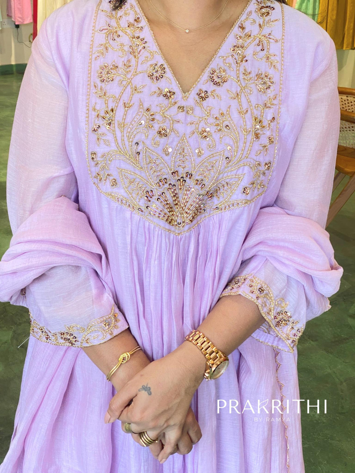 Lavender chanderi salwar set -SLN47