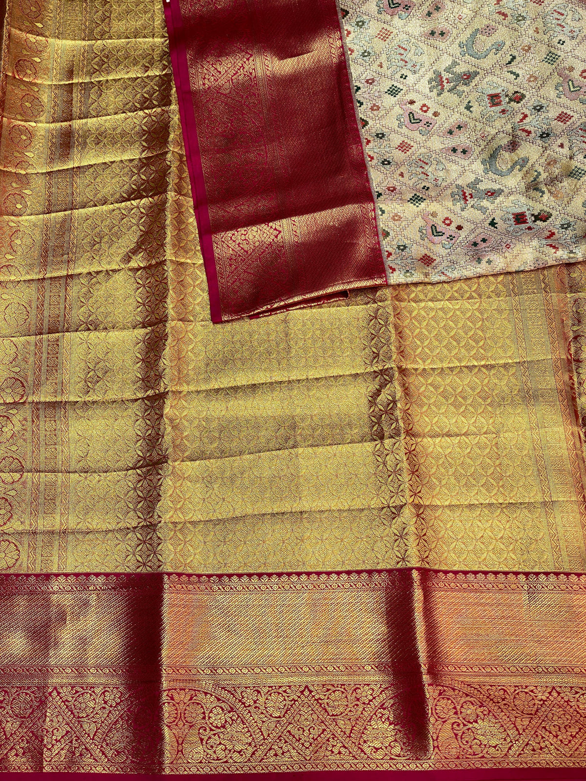 Pure tissue kanchipuram Meenakari saree - PKDMAD075