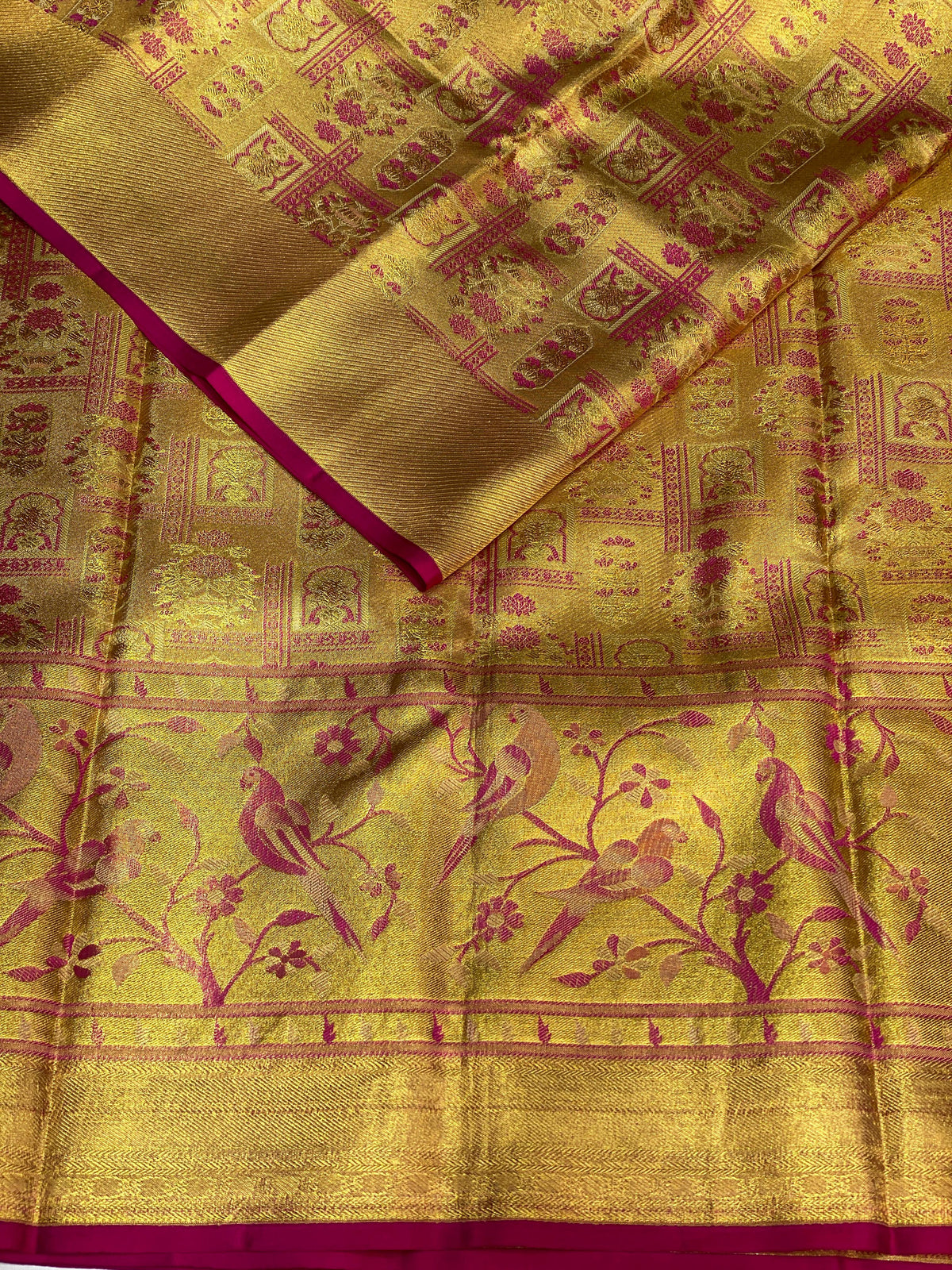 Pure tissue kanchipuram Meenakari saree - PKDPRA023
