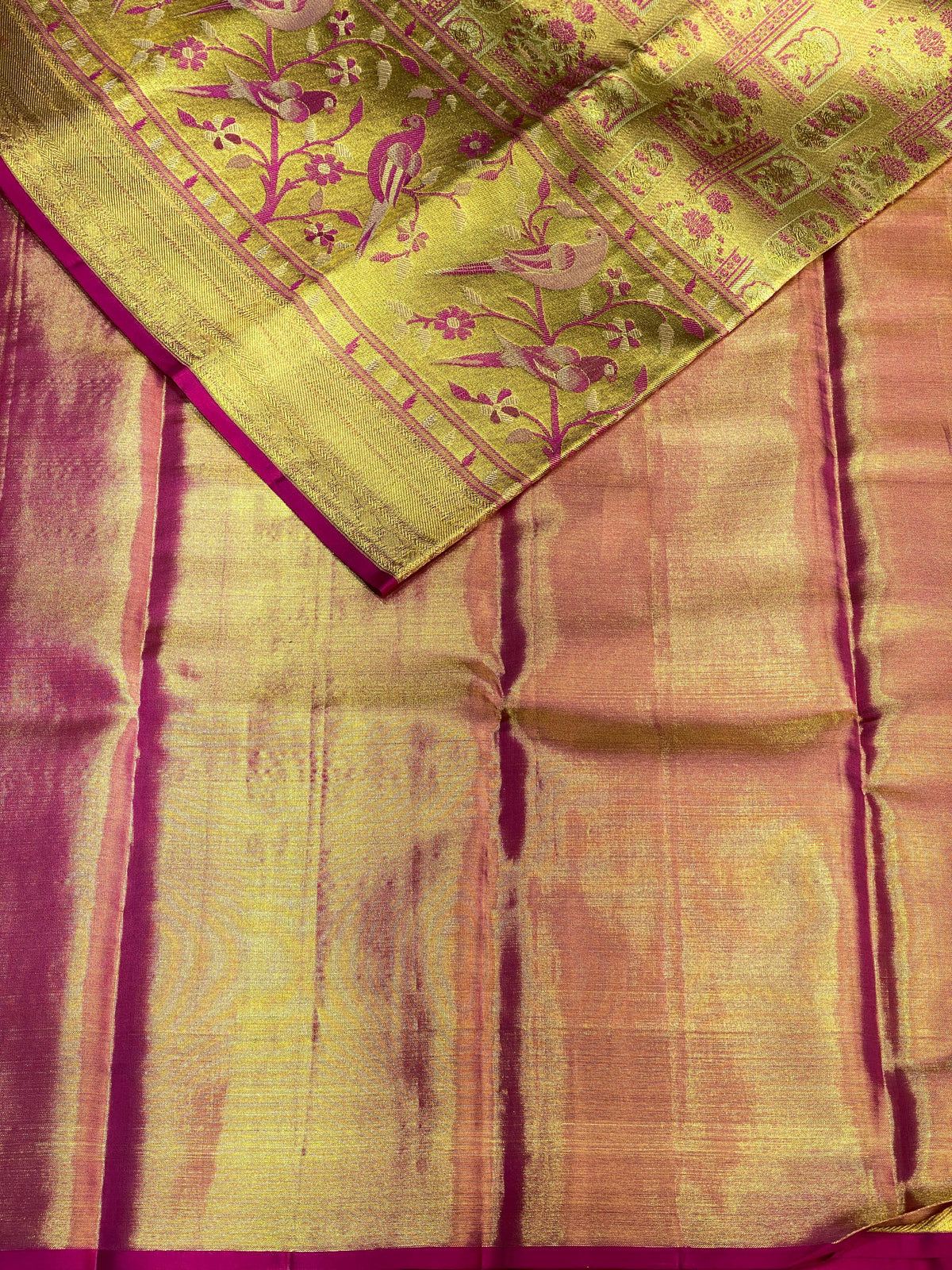 Pure tissue kanchipuram Meenakari saree - PKDPRA023