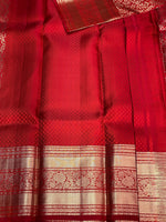 Reddish maroon pure Kanchipuram bridal saree PKDVIJ320