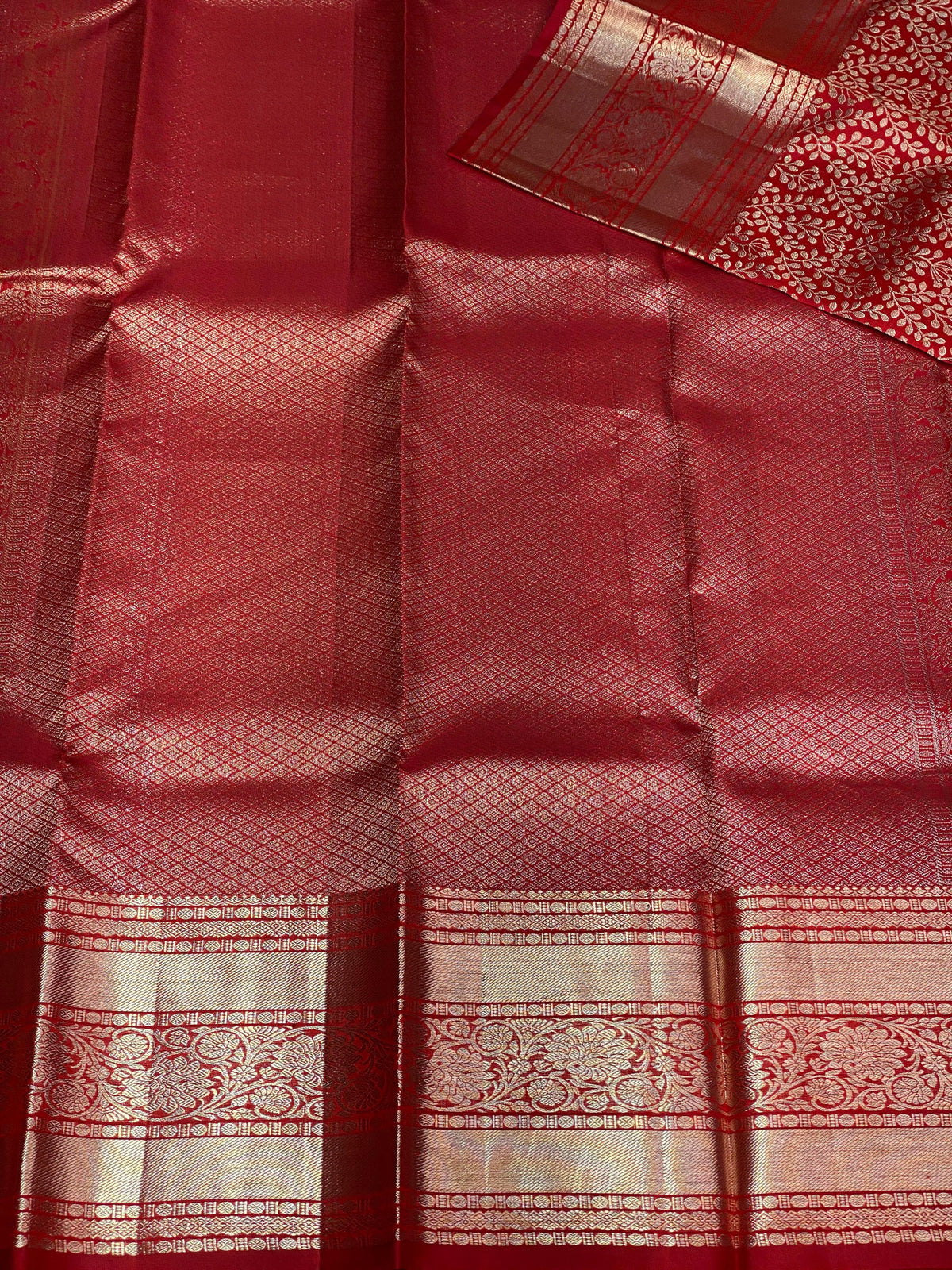 Reddish maroon pure Kanchipuram bridal saree PKDVIJ320