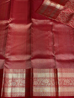 Reddish maroon pure Kanchipuram bridal saree PKDVIJ320