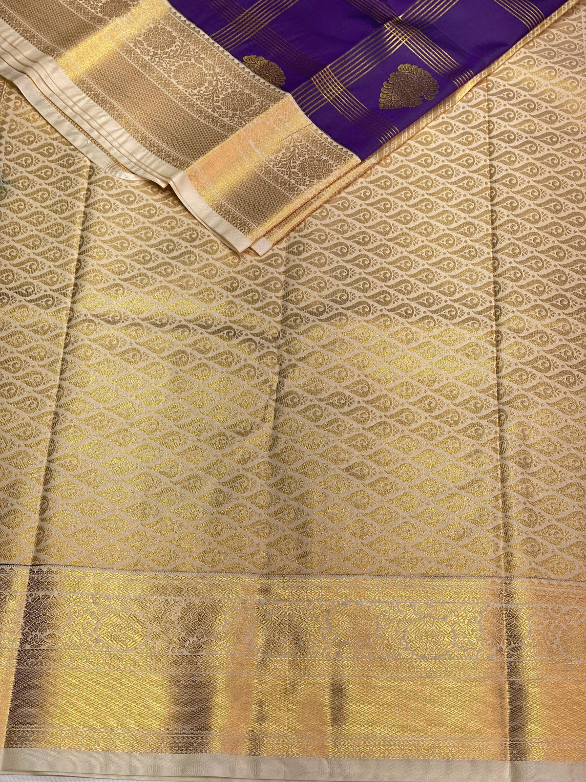 Violet semi kanchipuram saree - PSCHECK1