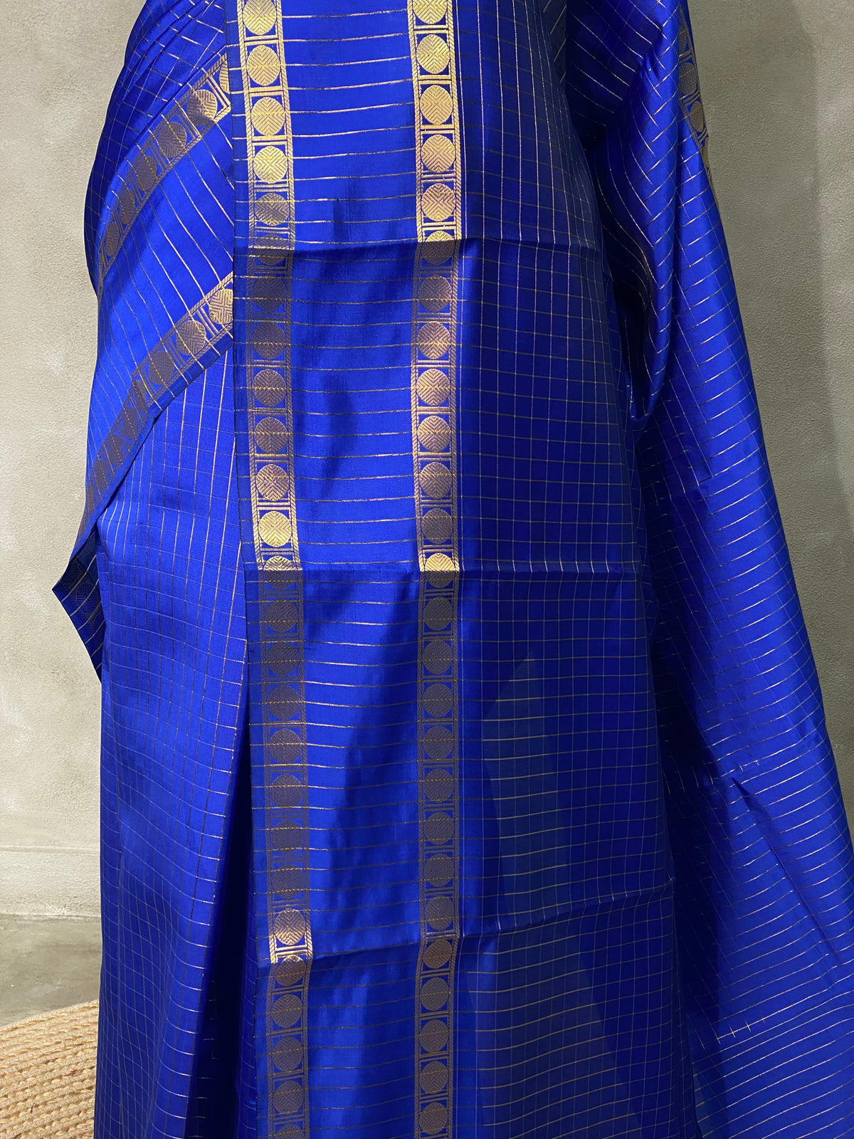 Royal Blue Semi Banarasi saree -LZP1