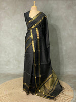 Black Semi Banarasi saree -LZP4