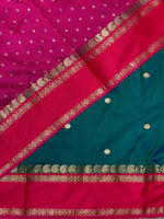 Peacock Blue and magenta Banarasi saree -BSP8
