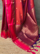 Maroon and magenta Banarasi saree -BSP8A