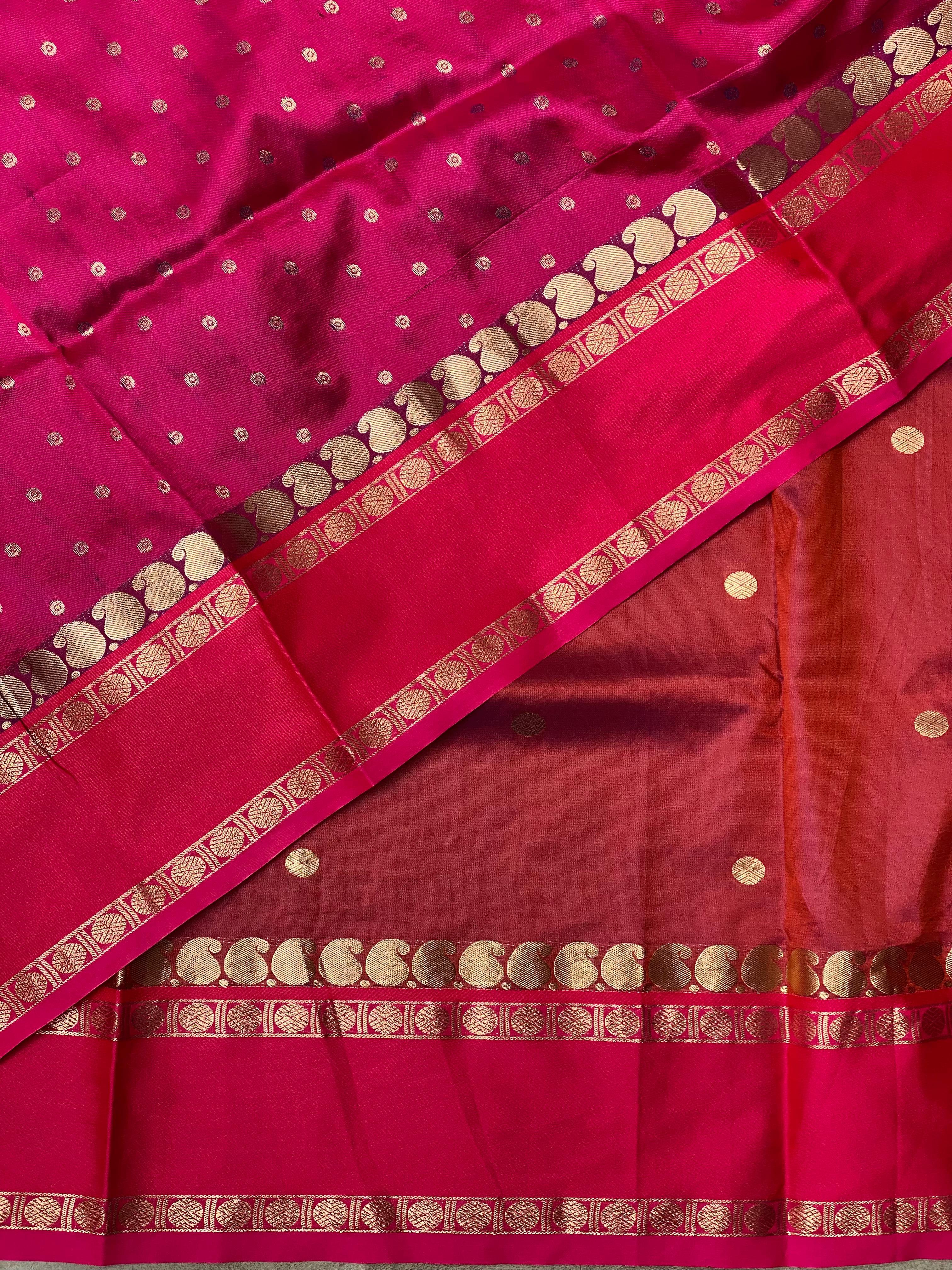 Maroon and magenta Banarasi saree -BSP8A
