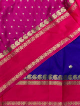 Blue and magenta Banarasi saree -BSP8B