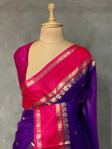 Violet and magenta Banarasi saree -BSP8C