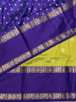 Parrot Green and blue Banarasi saree -BSP9P