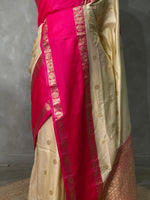 Sandal and Magenta Banarasi saree -BSP9S