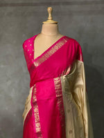 Sandal and Magenta Banarasi saree -BSP9S