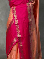 Peach and Magenta Banarasi saree -BSP9PE