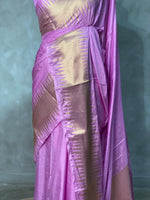 Lilac pink Semi katan Banarasi silk saree- MPS23D