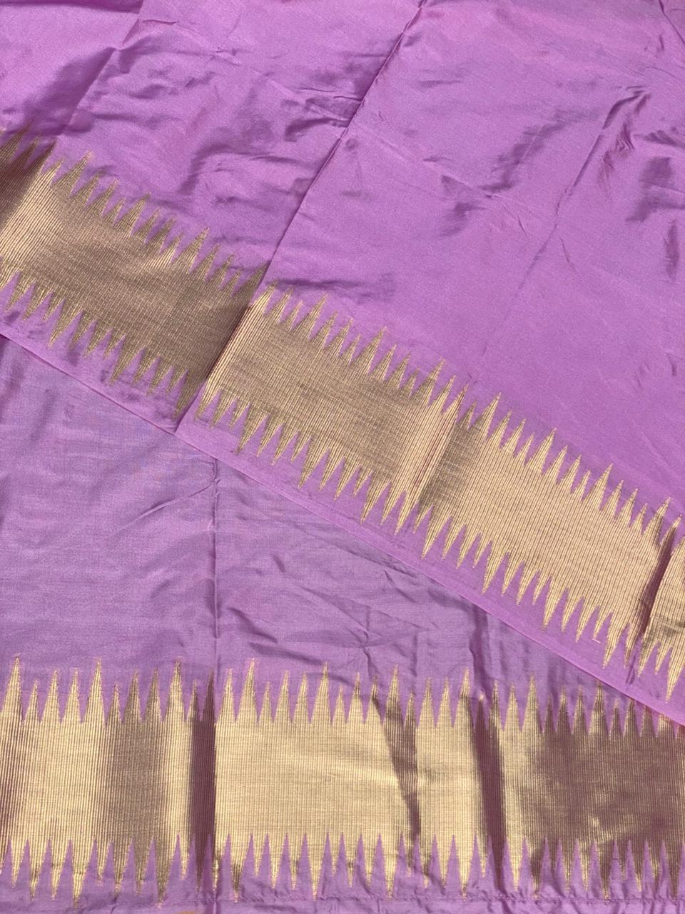 Lilac pink Semi katan Banarasi silk saree- MPS23D