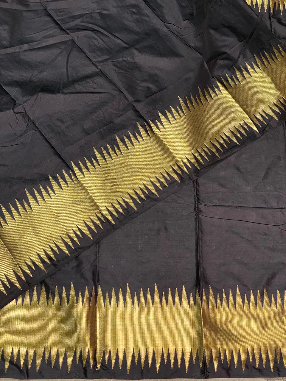 Black katan Banarasi silk saree- MPS23G
