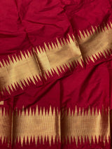 Maroon katan Banarasi silk saree- MPS23M