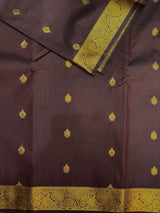 Brown kanchipuram silk saree- PSSR217