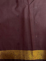 Brown kanchipuram silk saree- PSSR217