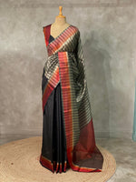 Black semi banarasi saree -PIH23