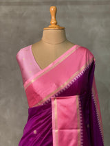 Wine and Pink Banarasi saree -BSP20