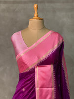 Wine and Pink Banarasi saree -BSP20