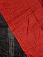 Black and Red Tusser silk saree -SOT5