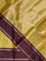 Yellow and Brown Gajji silk saree -PIH25H