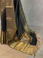 Black Semi Banarasi saree - LZ9A