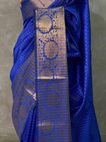 Blue Semi Banarasi saree - LZ9D