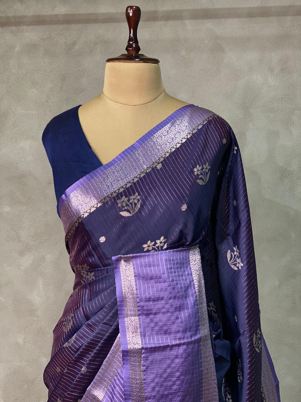Bluish Violet and Lavendersilk saree -PIH30