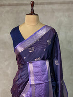 Bluish Violet and Lavendersilk saree -PIH30