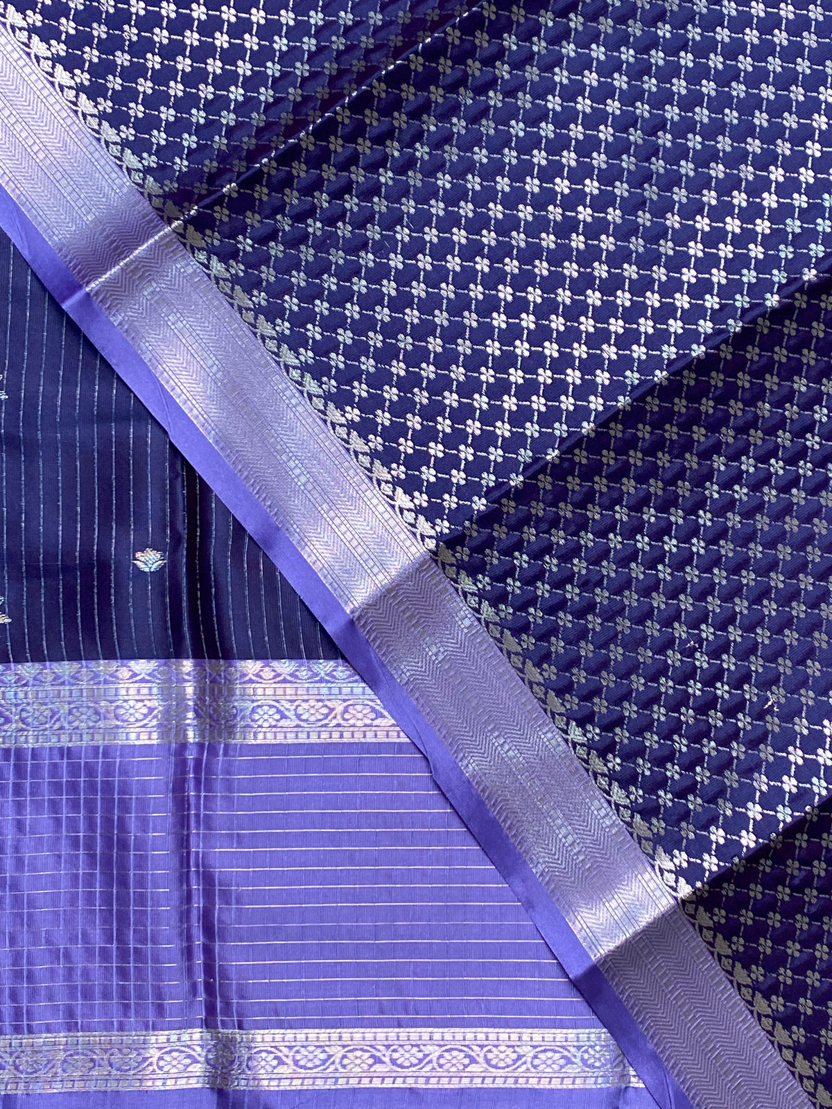 Bluish Violet and Lavendersilk saree -PIH30