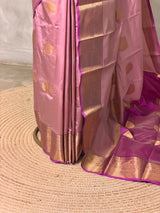 Onion pink and Magenta semi kanchipuram soft silk saree - PSSN199N