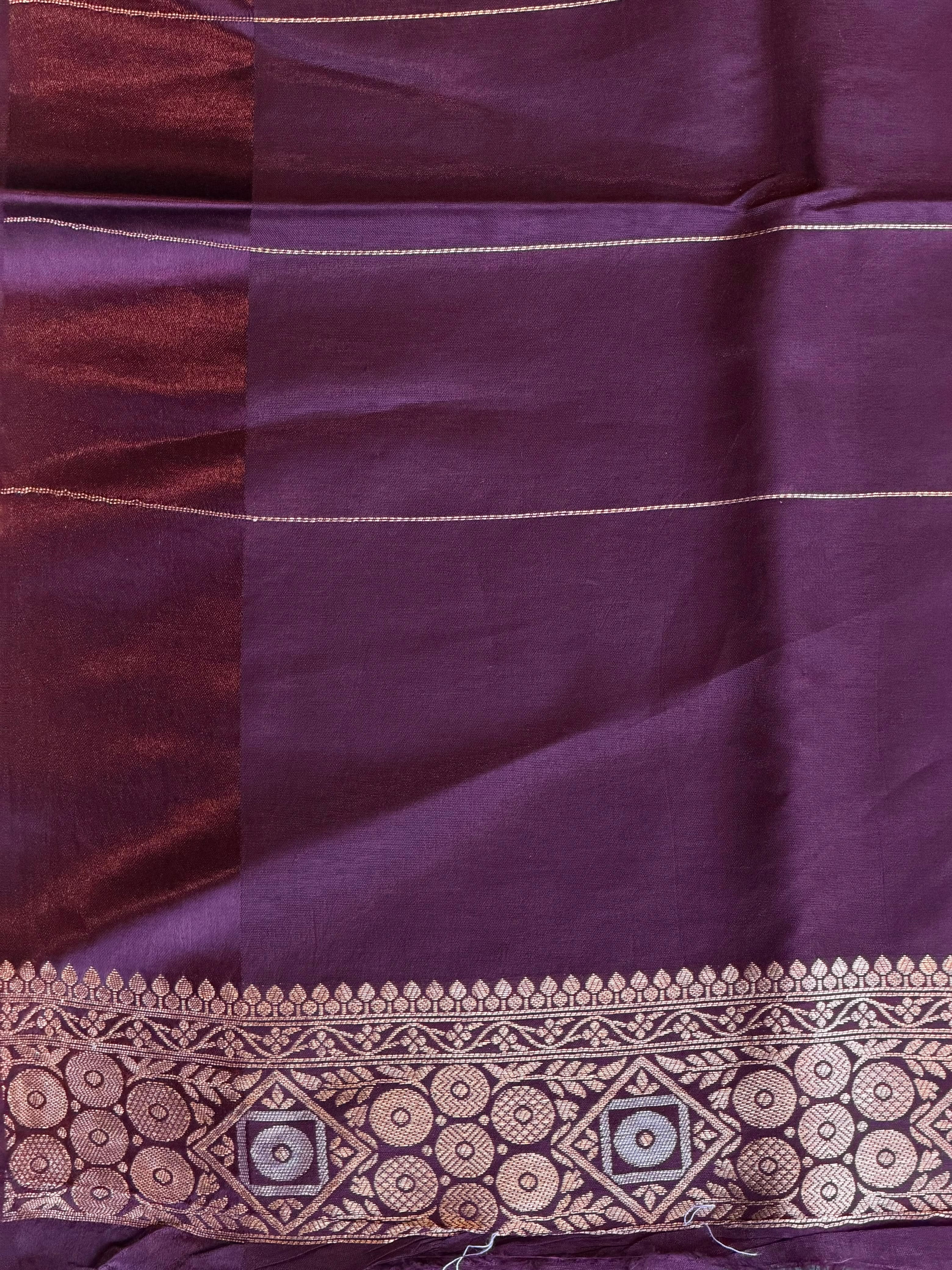 Deep wine Banarasi Crape silk saree - PBRHC4