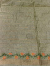Sandal Chanderi silk cotton Jamdani woven saree- PBRJ7