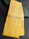 Pastal Yellow Soft satin brocade Silk Saree - PBRMJ8F