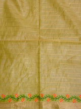 Yellow Chanderi silk cotton Jamdani woven saree- PBRJ2