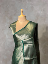 Dark Green Brocade banarasi saree -MPSB51B