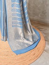 Light Blue Banarasi Georgette Saree - PBRH2DN3