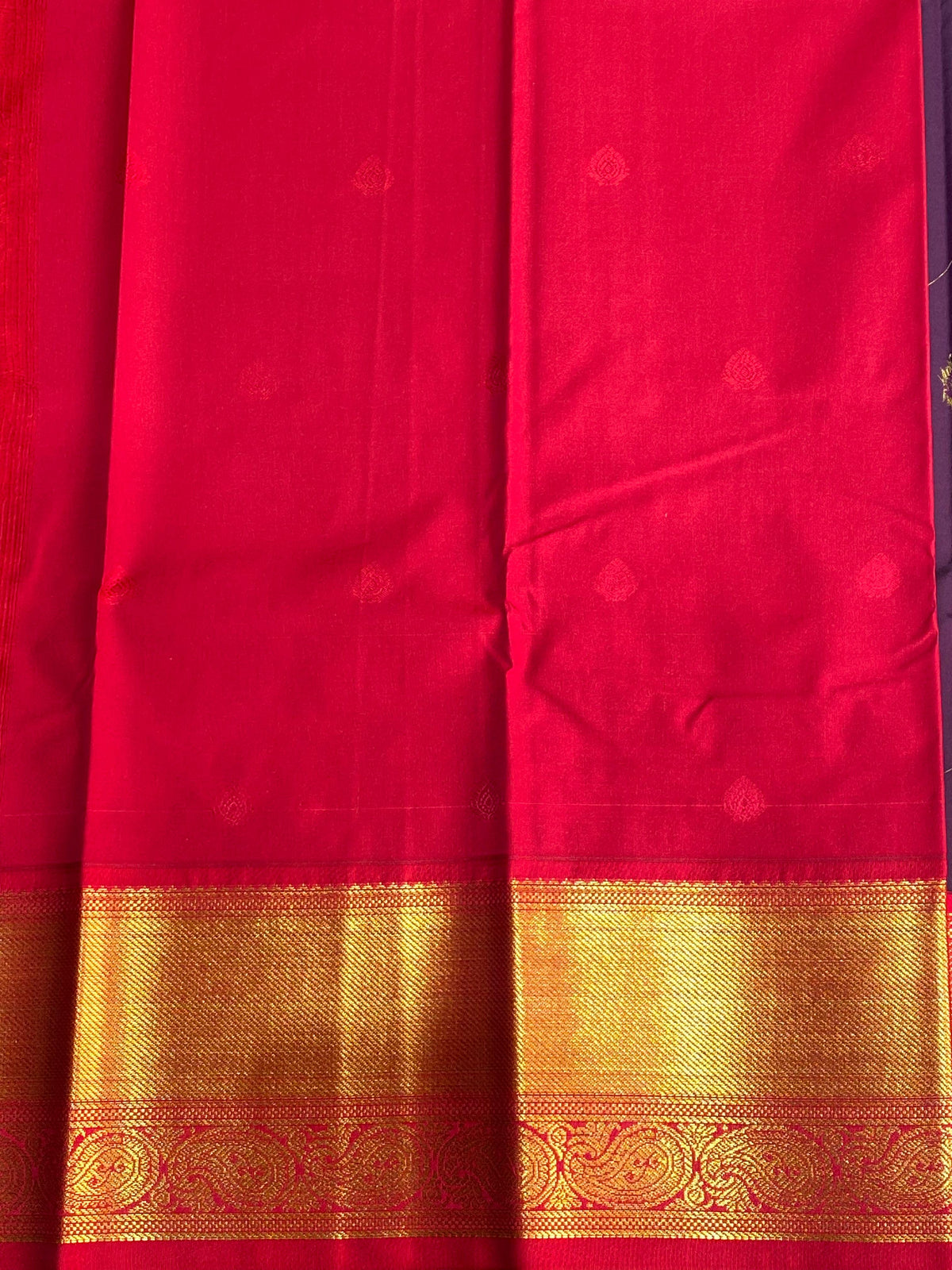 Deep Purple and Red kanchipuram silk saree- PSSR205