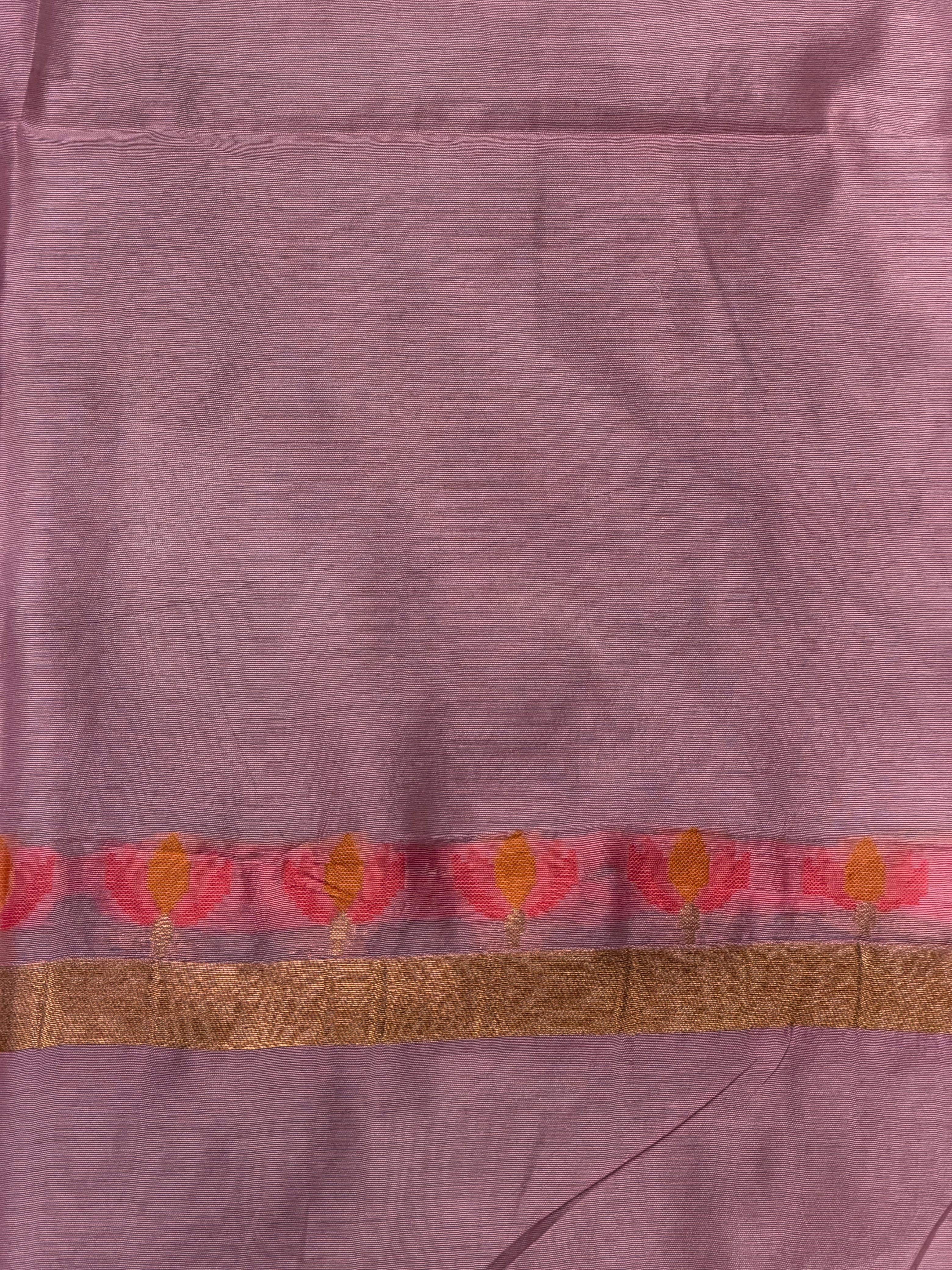 Pink Chanderi silk cotton Jamdani woven saree- PBRJ15