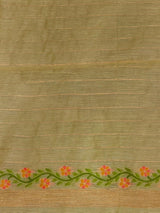 Pastal Yellow Chanderi silk cotton Jamdani woven saree- PBRJ5