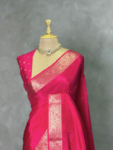 Rani pink pue Viscose Silk Saree - PBRATH4
