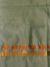 Pastal Green Chanderi silk cotton Jamdani woven saree- PBRJ16